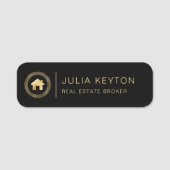 Real Anwesen House Logo griechischer Key Frame Bla Namensschild (Vorderseite)