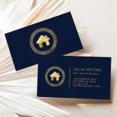 Real Anwesen House Logo griechischer Key Frame Blu Visitenkarte