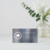 Real Anwesen House Logo Griechischer Schlüsselrahm Visitenkarte (Stehend Vorderseite)