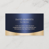 Real Anwesen House Logo Modern Navy Blue & Gold Visitenkarte (Rückseite)