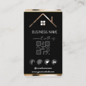 Real Anwesen House - QR-Code für soziale Medien Visitenkarte (Vorderseite)