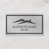 Real Anwesen House Roof Logo Realtor Metallic Busi Visitenkarte (Vorderseite)