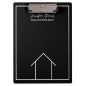 Real Anwesen House Schwarz-weiß Custom Realtor Klemmbrett (Vorderseite)
