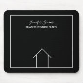 Real Anwesen House Schwarz-weiß Custom Realtor Mousepad (Vorne)