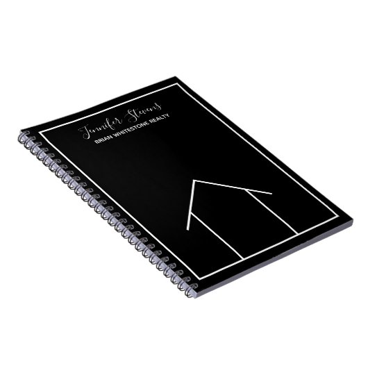 Real Anwesen House Schwarz-weiß Custom Realtor Notizblock (Rechte Seite)