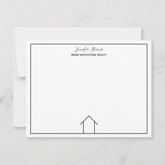 Real Anwesen House Simple Chic Custom Zuhause Real Mitteilungskarte (Vorderseite)