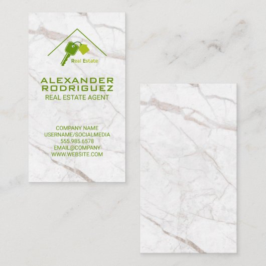 Real Anwesen House und Keys Visitenkarte (Vorne/Hinten)