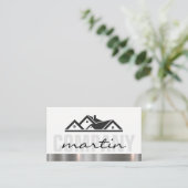 Real Anwesen Icon Metallic Trim Visitenkarte (Stehend Vorderseite)