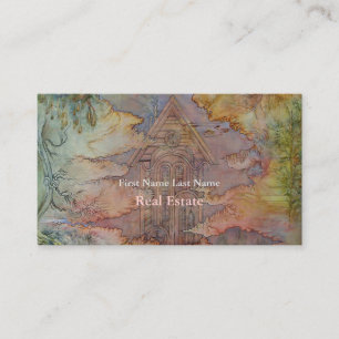 Real Anwesen Illustriert Artistic Business Card Visitenkarte