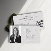 Real Anwesen Imitat Embossed Key Schwarz-weißes Fo Visitenkarte