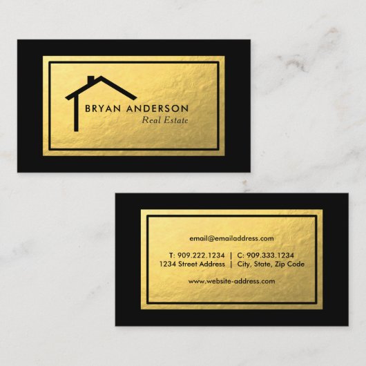 Real Anwesen Imitate Gold Fox Business Card Visitenkarte (Vorne/Hinten)