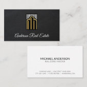 Real Anwesen Kommerzielles Gebäude | Leder Visitenkarte (Vorne/Hinten)