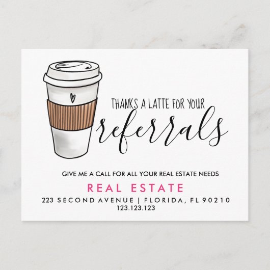 Real Anwesen Latte Referenzen Ankündigung Postkart (Vorderseite)