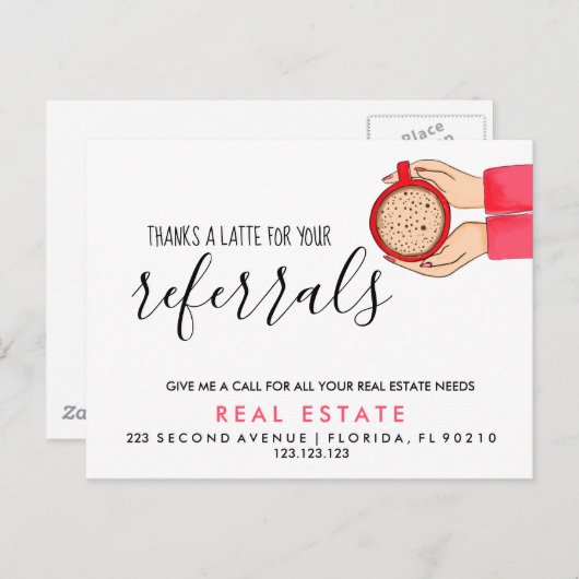 Real Anwesen Latte Referenzen Ankündigung Postkart (Vorne/Hinten)