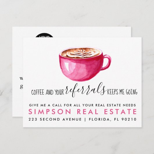 Real Anwesen Latte Referenzen Ankündigung Postkart (Vorne/Hinten)