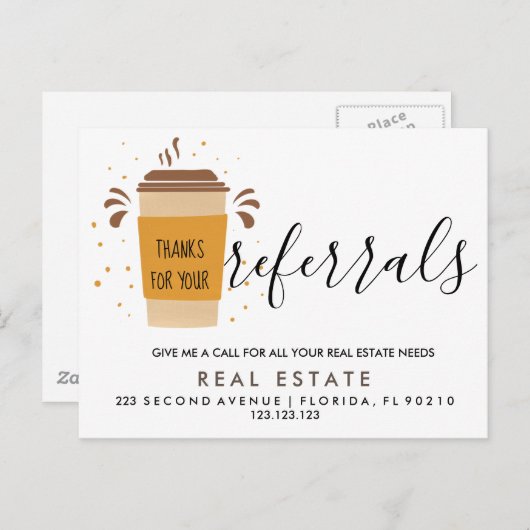 Real Anwesen Latte Referenzen Ankündigung Postkart (Vorne/Hinten)