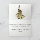 Real Anwesen License Herzlichen Glückwunsch zu Key Karte (Innenseite)