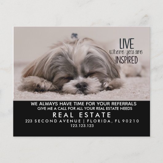 real Anwesen Live, wo Sie inspiriert werden Ankünd Flyer (Vorne)