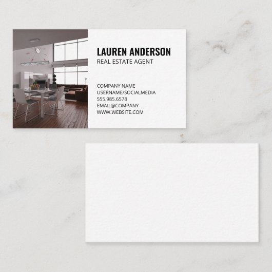 Real Anwesen | Loft Interior Visitenkarte (Vorne/Hinten)