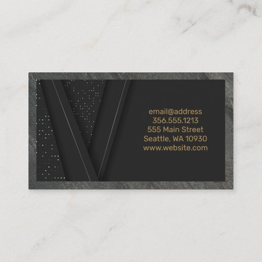 Real-Anwesen-Logo | Black Gold Hintergrundgeschäft Visitenkarte (Rückseite)