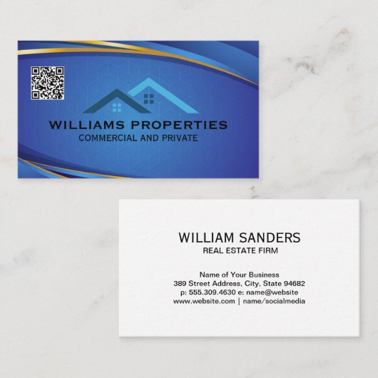 Real-Anwesen-Logo | Dachlogo | QR-Code Visitenkarte (Vorne/Hinten)