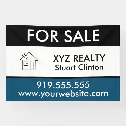 Real-Anwesen-Logo Echtzeit-Marketing Custom Outdoo Banner (Horizontal)