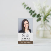 Real-Anwesen-Logo | Geschäftsfrau Visitenkarte (Stehend Vorderseite)