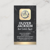 Real-Anwesen-Logo | Gold | Marmor Visitenkarte (Vorderseite)