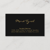 Real-Anwesen-Logo | Gold Metal Background Visitenkarte (Rückseite)