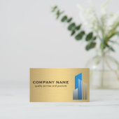 Real-Anwesen-Logo | Gold Metal Background Visitenkarte (Stehend Vorderseite)