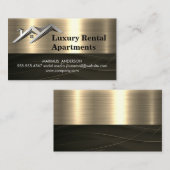 Real-Anwesen-Logo | Gold Metallic Visitenkarte (Vorne/Hinten)