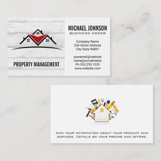 Real-Anwesen-Logo | Hardware-Tools Visitenkarte (Vorne/Hinten)