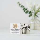 Real-Anwesen-Logo | Hausschlüssel Visitenkarte (Stehend Vorderseite)