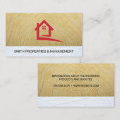 Real-Anwesen-Logo | Holzstuck | Bau Terminkarte (Vorne/Hinten)