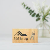 Real-Anwesen-Logo | House Keyes | Holzpanels Visitenkarte (Stehend Vorderseite)