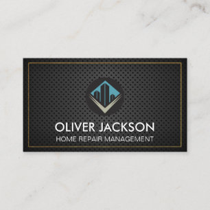Real-Anwesen-Logo Leather Mesh Visitenkarte