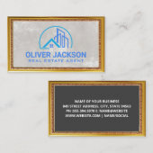 Real-Anwesen-Logo | Luxus Gold Frame Visitenkarte (Vorne/Hinten)