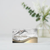 Real-Anwesen-Logo | Marble Stone Visitenkarte (Stehend Vorderseite)