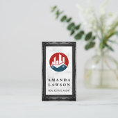 Real-Anwesen-Logo | Marmor | Schwarzer Rahmen Terminkarte (Stehend Vorderseite)