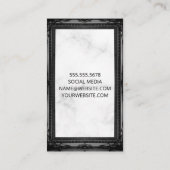 Real-Anwesen-Logo | Marmor | Schwarzer Rahmen Terminkarte (Rückseite)