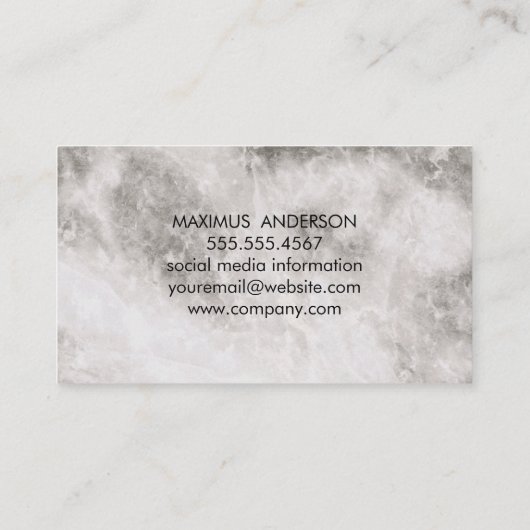 Real-Anwesen-Logo | Marmorplatte | Lux Business Ca Visitenkarte (Rückseite)