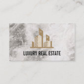 Real-Anwesen-Logo | Marmorplatte | Lux Business Ca Visitenkarte (Vorderseite)