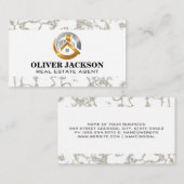 Real-Anwesen-Logo | Marmorplatte Visitenkarte (Vorne/Hinten)