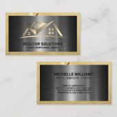 Real-Anwesen-Logo | Metall und Holz Visitenkarte (Vorne/Hinten)