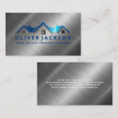 Real-Anwesen-Logo | Metallic Shine Visitenkarte (Vorne/Hinten)