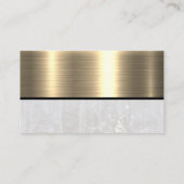 Real-Anwesen-Logo | Metallischer Goldmarmor Visitenkarte (Rückseite)