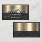 Real-Anwesen-Logo | Metallleder Visitenkarte (Vorne/Hinten)