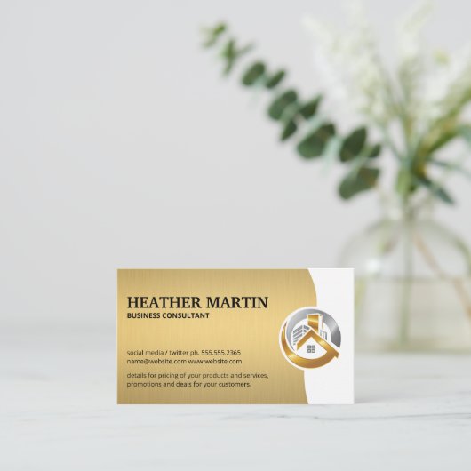 Real-Anwesen-Logo | Modern Visitenkarte (Stehend Vorderseite)