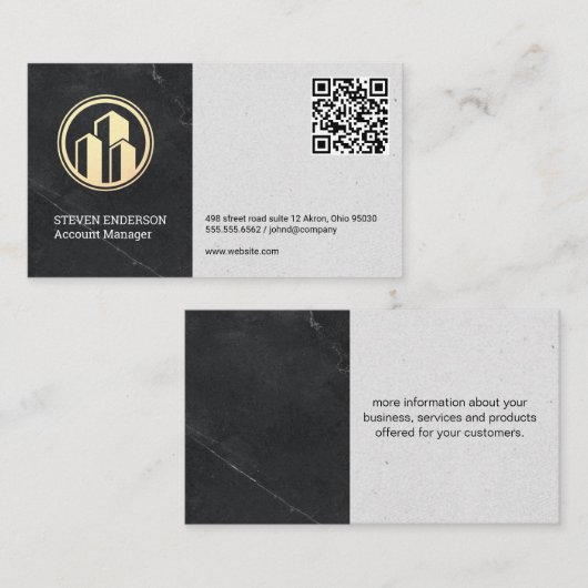 Real-Anwesen-Logo | QR-Code Visitenkarte (Vorne/Hinten)