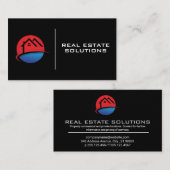 Real-Anwesen-Logo | Schwarz Visitenkarte (Vorne/Hinten)